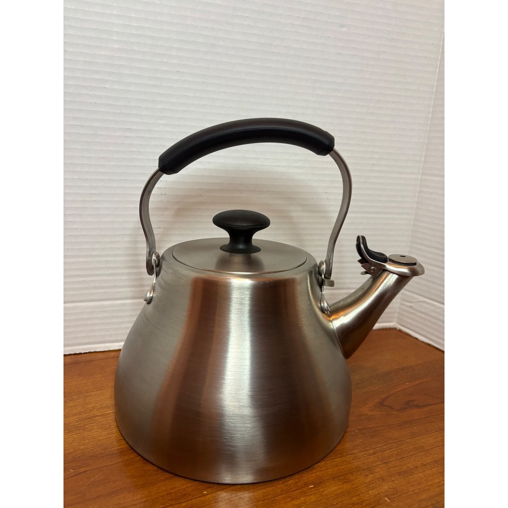 OXO Good Grips Classic Brushed Stainless Steel Whistling Tea Kettle 1.7 Qt